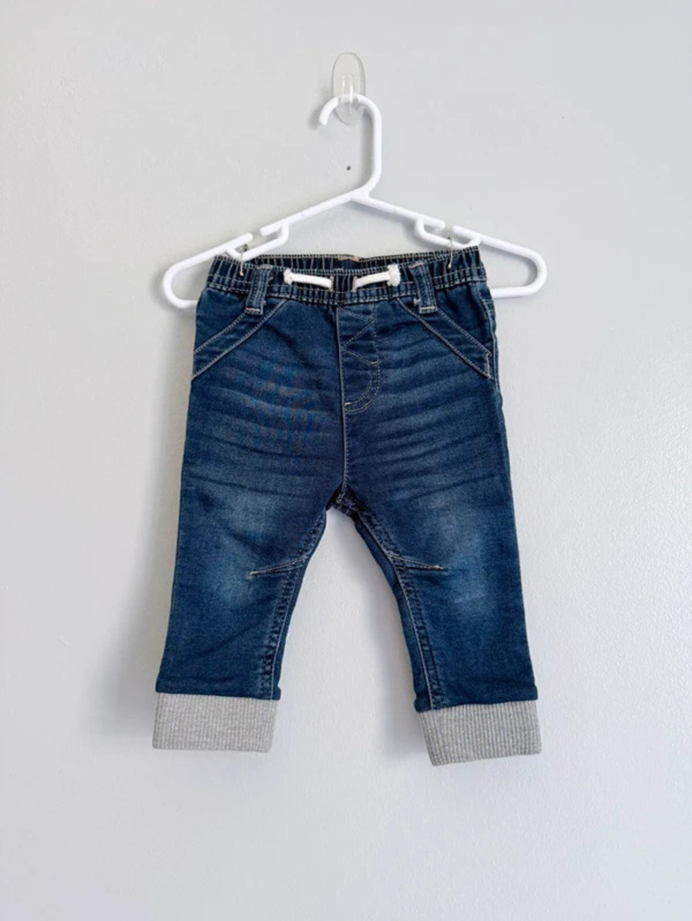 Cat & Jack Baby Denim Jogger Jeans 3-6M Cuffed Pull-On